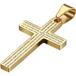 Nickelfreie Goldene JewelryWE Kreuzketten aus Stahl graviert für Kinder 