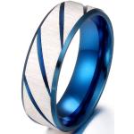 Blaue JewelryWE Edelstahlringe aus Edelstahl für Damen Größe 54 