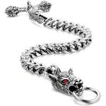 Silberne JewelryWE Königsarmbänder & Königsketten Armbänder mit Tiermotiv aus Stahl 