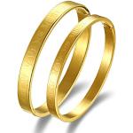 Goldene JewelryWE Stahlarmreifen graviert für Herren zum Valentinstag 