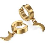 Reduzierte Goldene Elegante JewelryWE Klappcreolen aus Stahl für Herren 
