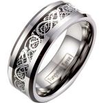 JewelryWE Keltische Ringe glänzend graviert für Herren 