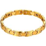 Nickelfreie Goldene Elegante JewelryWE Magnetarmbänder aus Edelstahl für Damen 