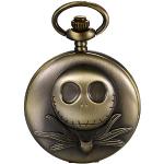 Retro Nightmare Before Christmas Runde Quarz Vintage Uhren & Antike Uhren mit Halloween-Motiv mit skelettiertem Zifferblatt für Herren 