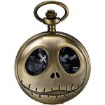 Retro Nightmare Before Christmas Runde Quarz Vintage Uhren & Antike Uhren mit Halloween-Motiv mit skelettiertem Zifferblatt für Herren 