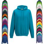Kornblumenblaue Just Hoods Damenhoodies & Damenkapuzenpullover aus Baumwolle mit Kapuze Größe 3 XL 