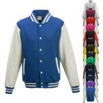 Marineblaue Gestreifte Just Hoods College-Jacken aus Baumwolle für Herren Größe S 