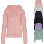 Pinke Just Hoods Zip Hoodies & Sweatjacken mit Reißverschluss aus Baumwolle mit Kapuze für Damen Größe XXL 