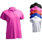 Fuchsiafarbene JHK Damenpoloshirts & Damenpolohemden aus Baumwolle Größe M 