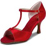 Rote Tanzschuhe Latein aus Veloursleder für Damen Größe 39 