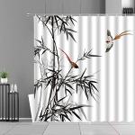 Retro Bambus-Duschvorhänge mit Landschafts-Motiv 120x220 