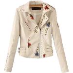 Weiße Camouflage Vintage Attack on Titan Maxi Gefütterte Lederjacken aus Leder für Damen Größe S für den für den Herbst 