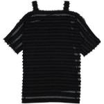 Schwarze Kurzärmelige JIJIL Kinderfransenkleider mit Fransen aus Polyester für Mädchen 