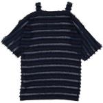 Mitternachtsblaue Kurzärmelige JIJIL Kinderfransenkleider mit Fransen aus Polyester für Mädchen 