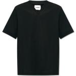 Reduzierte Schwarze Kurzärmelige JIL SANDER Jil V-Ausschnitt T-Shirts aus Baumwolle für Herren Größe L 