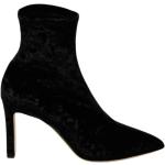 Reduzierte Schwarze Jimmy Choo Pfennigabsatz High Heel Stiefeletten & High Heel Boots für Damen Größe 38,5 mit Absatzhöhe 7cm bis 9cm 