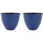 Blaue Runde Kräutertöpfe aus Keramik Indoor 