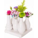 Weiße 12 cm Quadratische Vasensets 11 cm glänzend aus Keramik 