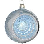 Eisblaue Jingle Bells Lauscha Runde Christbaumkugeln & Weihnachtsbaumkugeln aus Glas mundgeblasen 3-teilig 