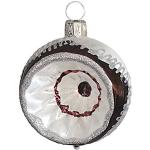 Silberne Moderne Jingle Bells Lauscha Christbaumkugeln & Weihnachtsbaumkugeln aus Glas mundgeblasen 4-teilig 