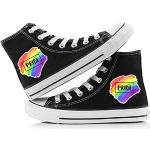 Schwarze LGBT Gay Pride High Top Sneaker & Sneaker Boots aus Stoff rutschfest für Damen Größe 38 