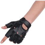 Reduzierte Schwarze Gothic Fingerlose Handschuhe & Halbfinger-Handschuhe aus Leder für Herren Einheitsgröße 