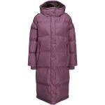 Auberginefarbene Gesteppte Casual JJXX Damensteppmäntel & Damenpuffercoats mit Reißverschluss aus Polyester mit Kapuze Größe M für den für den Winter 