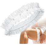 Offwhitefarbene Vintage Damenstrumpfhalter & Damenstrapsgürtel mit Glitzer aus Spitze Größe 3 XL für die Braut 