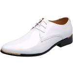 Weiße Lack-Optik Business Offene Hochzeitsschuhe & Oxford Schuhe mit Riemchen aus Leder atmungsaktiv für Damen Größe 44 für den für den Sommer 