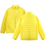 Gelbe Unifarbene Streetwear Stehkragen Leichte Steppjacken mit Reißverschluss aus Polyester für Damen Größe XL für den für den Herbst 