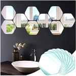 COZEVDNT Selbstklebender Spiegel, 4 Stück 20 x 20 selbstklebende  Spiegelfliesen zum Aufkleben auf Spiegel, kein Glas, Kunststoffmaterial,  selbstklebender dekorativer Wandaufkleber für Badezimmer, Wohn