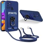 Blaue Samsung Galaxy A21s Cases Art: Handyketten mit Bildern aus Silikon mit Ständer 