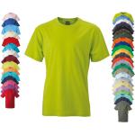 Auberginefarbene Kurzärmelige James & Nicholson Rundhals-Ausschnitt T-Shirts aus Baumwolle für Herren Größe L 