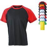 Schwarze Sportliche Kurzärmelige James & Nicholson T-Shirts aus Baumwolle für Herren Größe S 