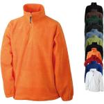 Dunkelgraue James & Nicholson Herrenfleecepullover & Herrenfleeceshirts mit Reißverschluss aus Fleece Größe XL 