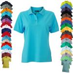 Auberginefarbene James & Nicholson Damenpoloshirts & Damenpolohemden mit Knopf aus Baumwolle Größe M 