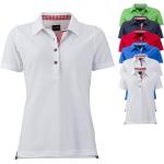 Limettengrüne James & Nicholson Damenpoloshirts & Damenpolohemden mit Knopf aus Baumwolle Größe M 