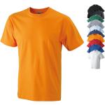 Orange Kurzärmelige James & Nicholson T-Shirts aus Baumwolle maschinenwaschbar für Herren Größe 6 XL 