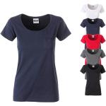 Marineblaue James & Nicholson Bio Shirts mit Tasche aus Jersey für Damen Größe S 