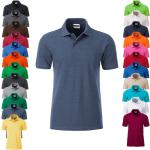 Türkise Kurzärmelige James & Nicholson Bio Kurzarm-Poloshirts mit Knopf aus Baumwolle für Herren Größe 3 XL 