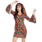 Bunte Mini V-Ausschnitt Hippie-Kostüme & 60er Jahre Kostüme aus Polyester für Damen Größe 3 XL 