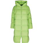 Grüne Gesteppte Damensteppmäntel & Damenpuffercoats mit Reißverschluss aus Polyamid mit Kapuze Größe M für den für den Herbst 