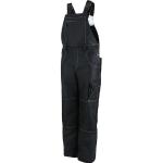 Schwarze Jeans-Latzhosen mit Reißverschluss aus Baumwolle für Damen 