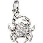 Silberne Jobo Krebs-Anhänger mit Sternzeichen-Motiv aus Silber mit Zirkonia für Damen 