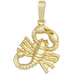 Goldene Elegante Jobo Skorpion-Anhänger mit Sternzeichen-Motiv aus Gelbgold für Damen 