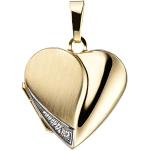 JOBO Damen-Medaillon Herz aus 333 Gold mit Zirkoni