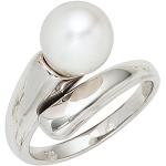 Silberne Jobo Damenperlenringe aus Silber mit Echte Perle Größe 60 