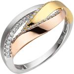 Goldene Elegante Jobo Goldringe aus Gold 14 Karat mit Diamant für Damen 