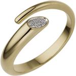 Goldene Elegante Jobo Goldringe aus Gold 14 Karat mit Diamant für Damen Größe 56 