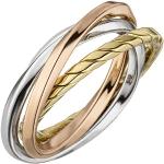 Bunte Jobo Tricolor Ringe vergoldet für Damen Größe 58 